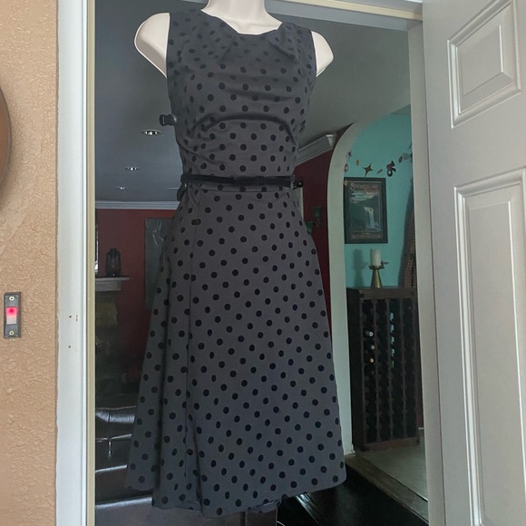 *Vintage Rockabilly Audrey Hepburn 60s Style*Little Black Dress*Polka Dot*Elle - Picture 5 of 9